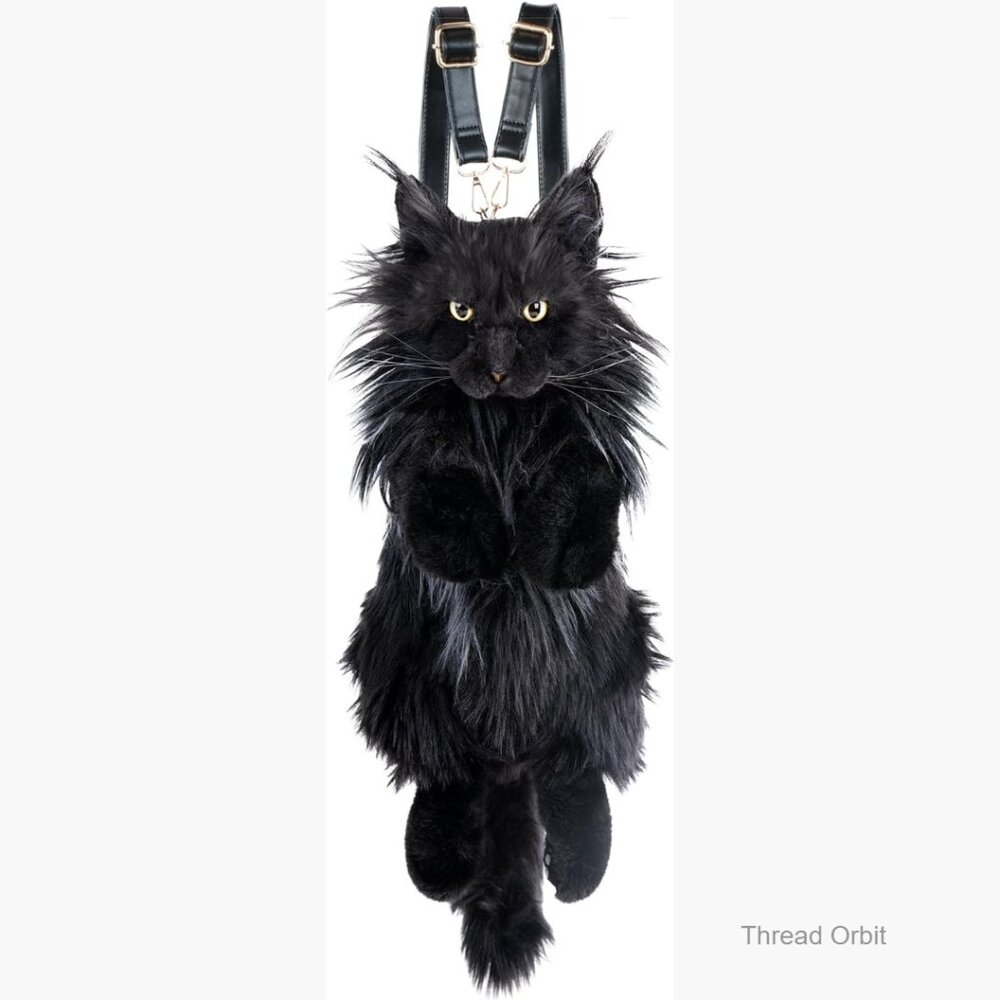 Cat Shaped Plush Backpack With Adjustable Straps,… - image 1